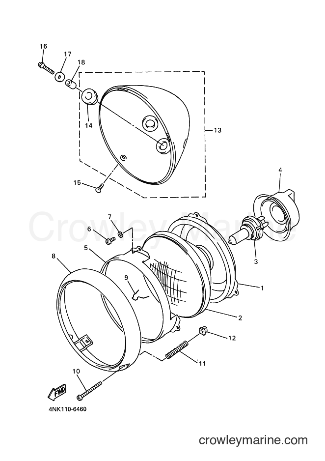 Yamaha Motors XVS1100A (23S8) [010] - HEADLIGHT