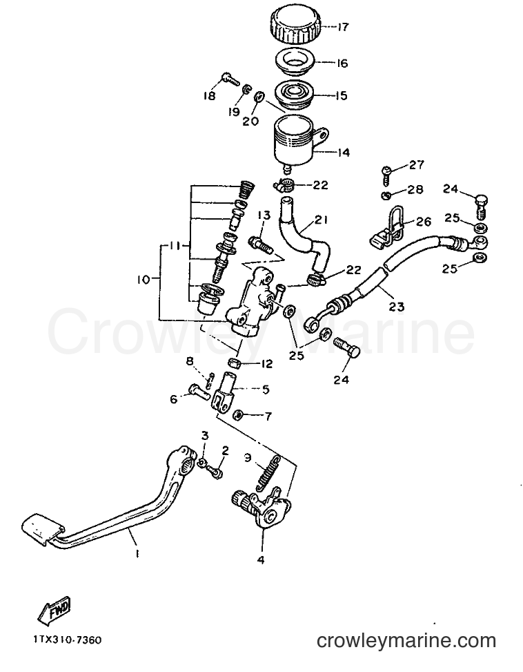 1987 Sport Bike FJ1200 - FJ1200 (1TX) [99A] - REAR MASTER CYLINDER