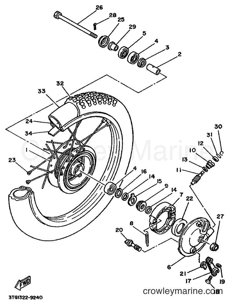 1992 Scooter DT50M - DT50M (4ET1) [999] - FRONT WHEEL