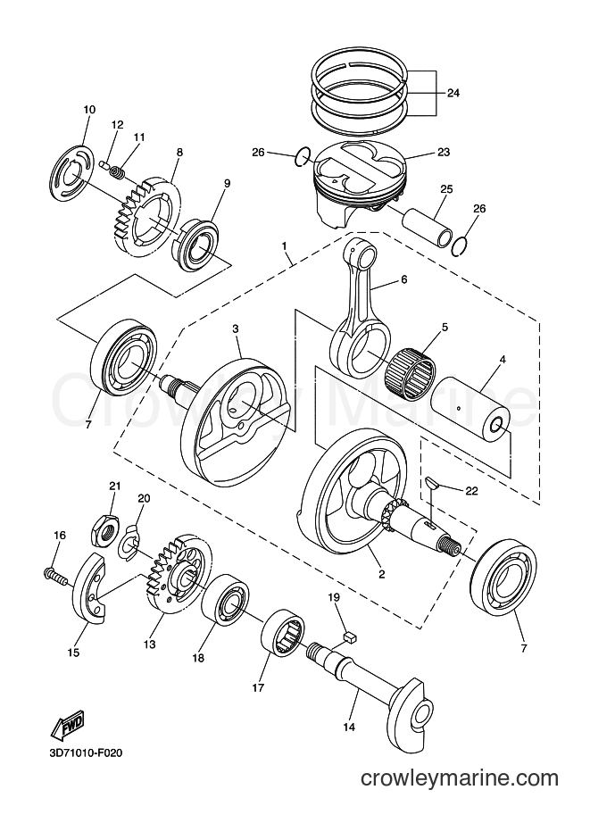 2008 Dirt Bike WR250X - WR250X (32D2) [010] - CRANKSHAFT & PISTON