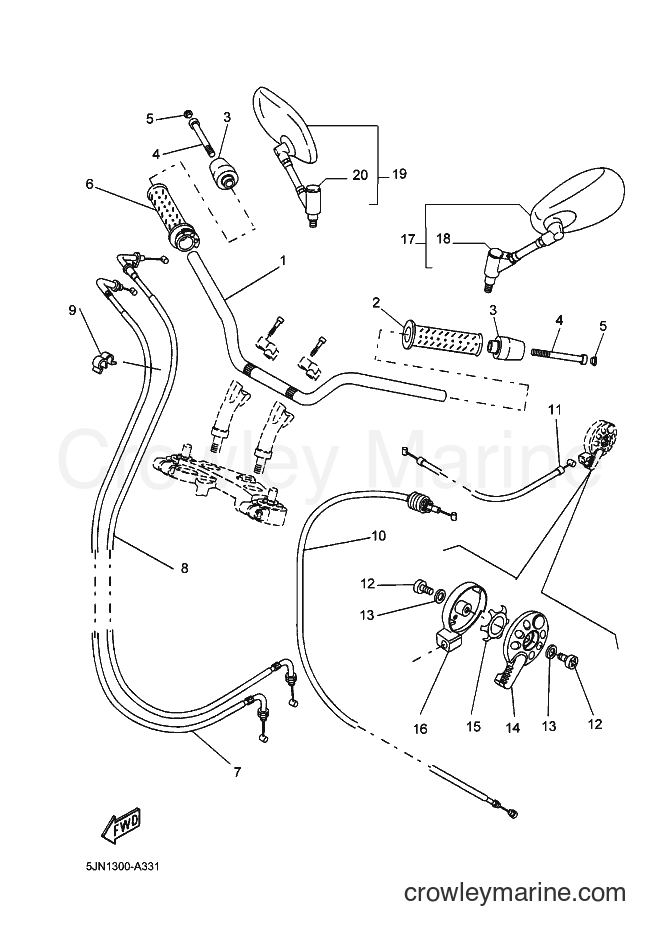 2004 Street Bike BT1100 - BT1100 (5JN3) [060] - STEERING HANDLE & CABLE