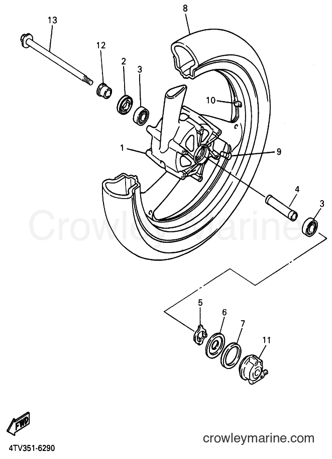 2002 Sport Bike YZF600R - YZF600R (4WE7) [010] - FRONT WHEEL