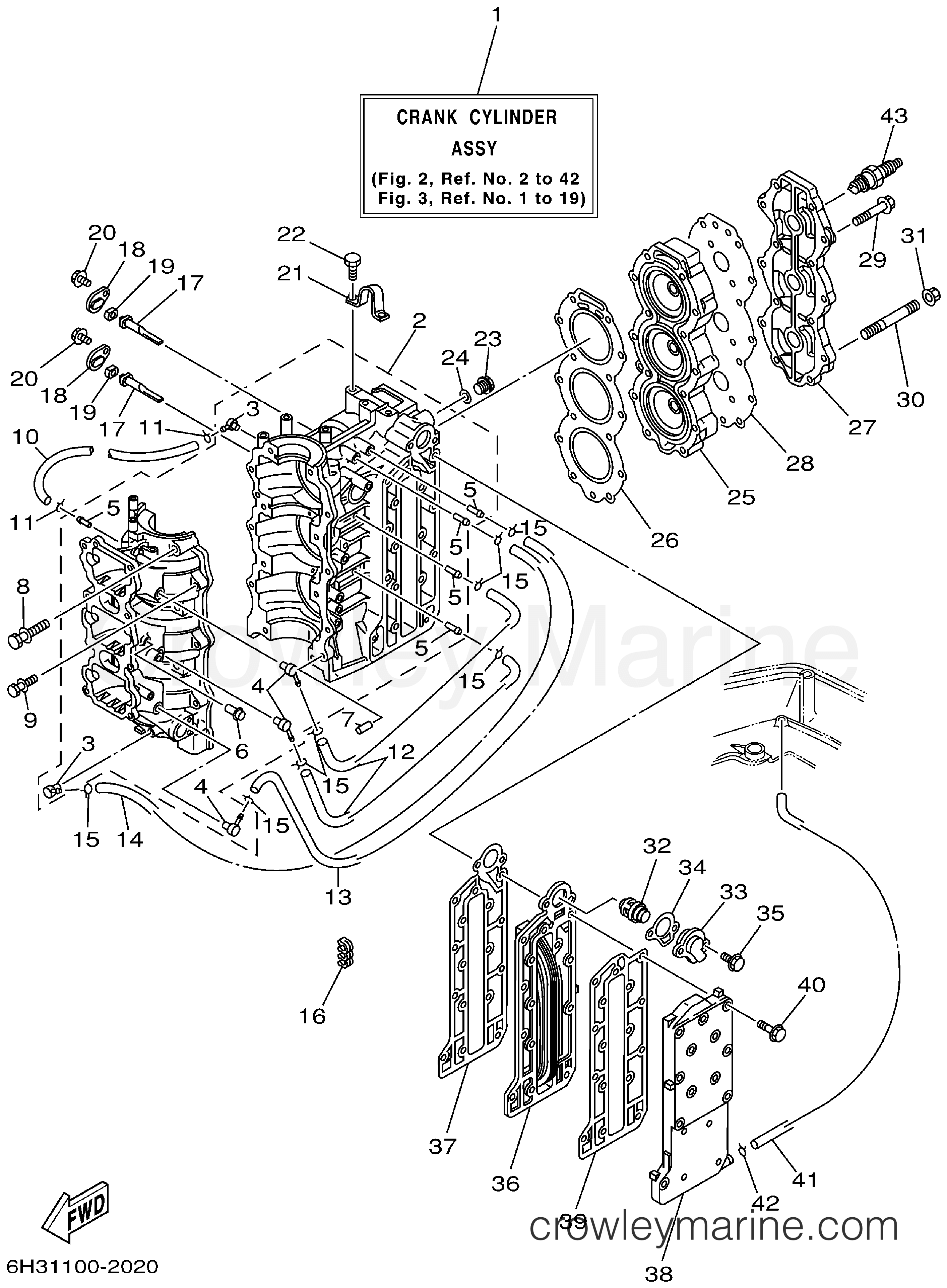 Yamaha Motors 60TLRA - CYLINDER CRANKCASE