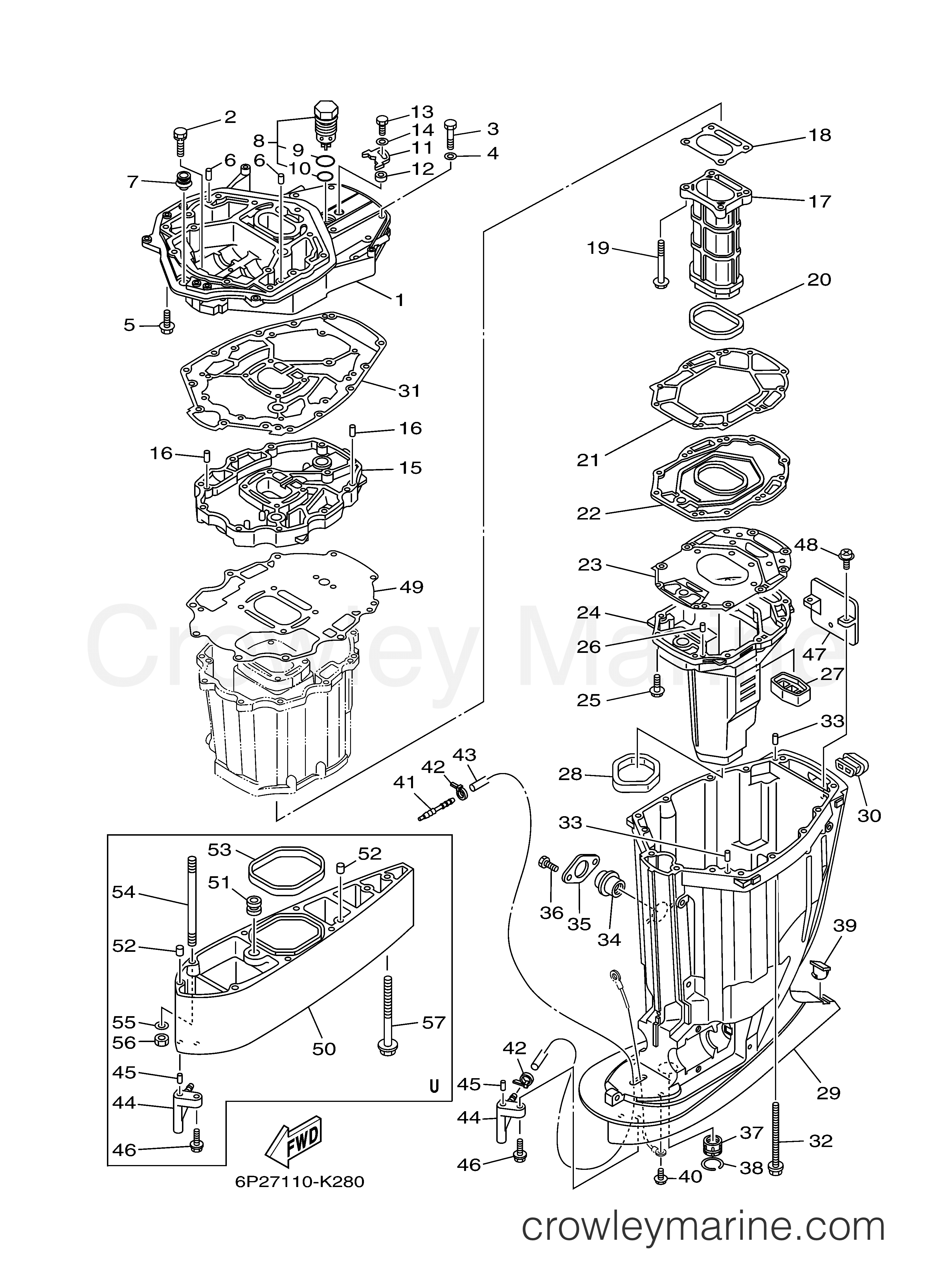 Yamaha Motors LF250UA - UPPER CASING
