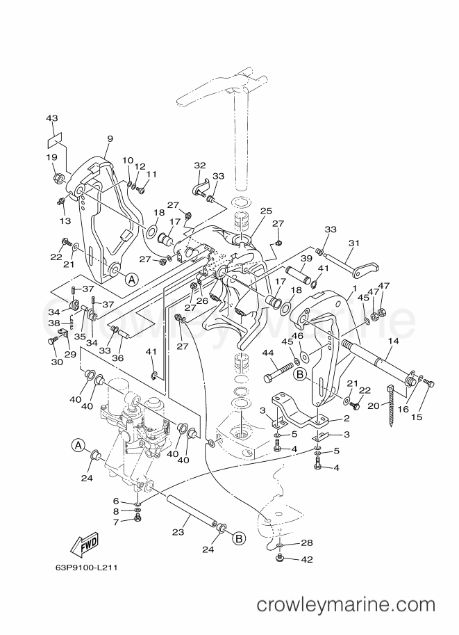Yamaha Motors F150A (63PA) [320] - BRACKET 1