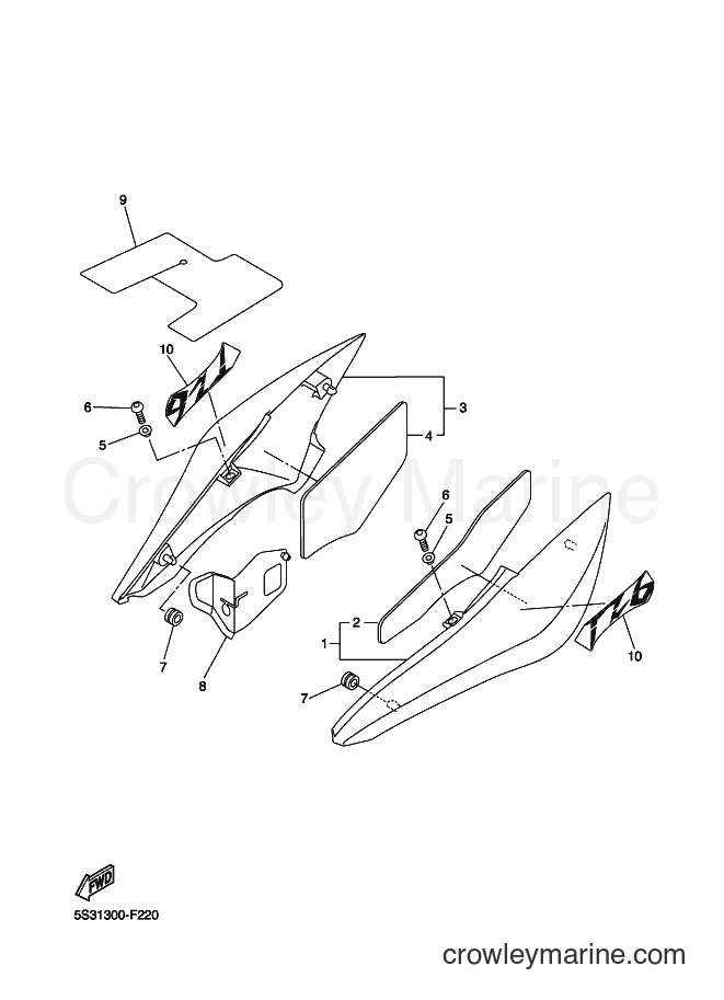 Yamaha Motors FZ6-NA (5S31) [050] - SIDE COVER