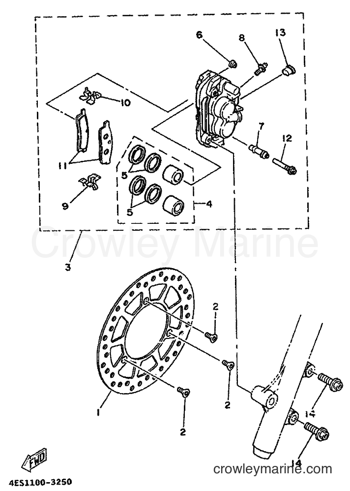 1993 Dirt Bike YZ80 - YZ80 (4GT2) [999] - FRONT BRAKE CALIPER