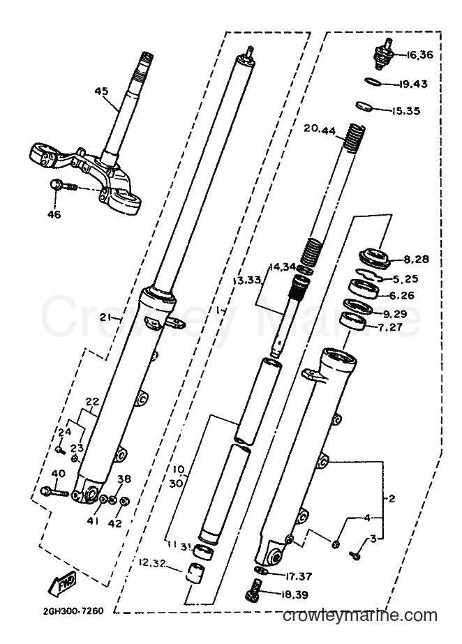 1988 Sport Bike FZR1000 - FZR1000 (3DV1) [010] - FRONT FORK