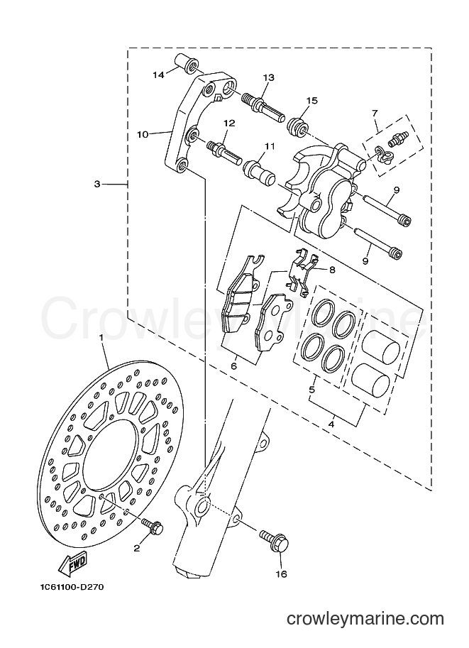 2011 Dirt Bike TT-R230 - TT-R230 (1C6M) [010] - FRONT BRAKE CALIPER