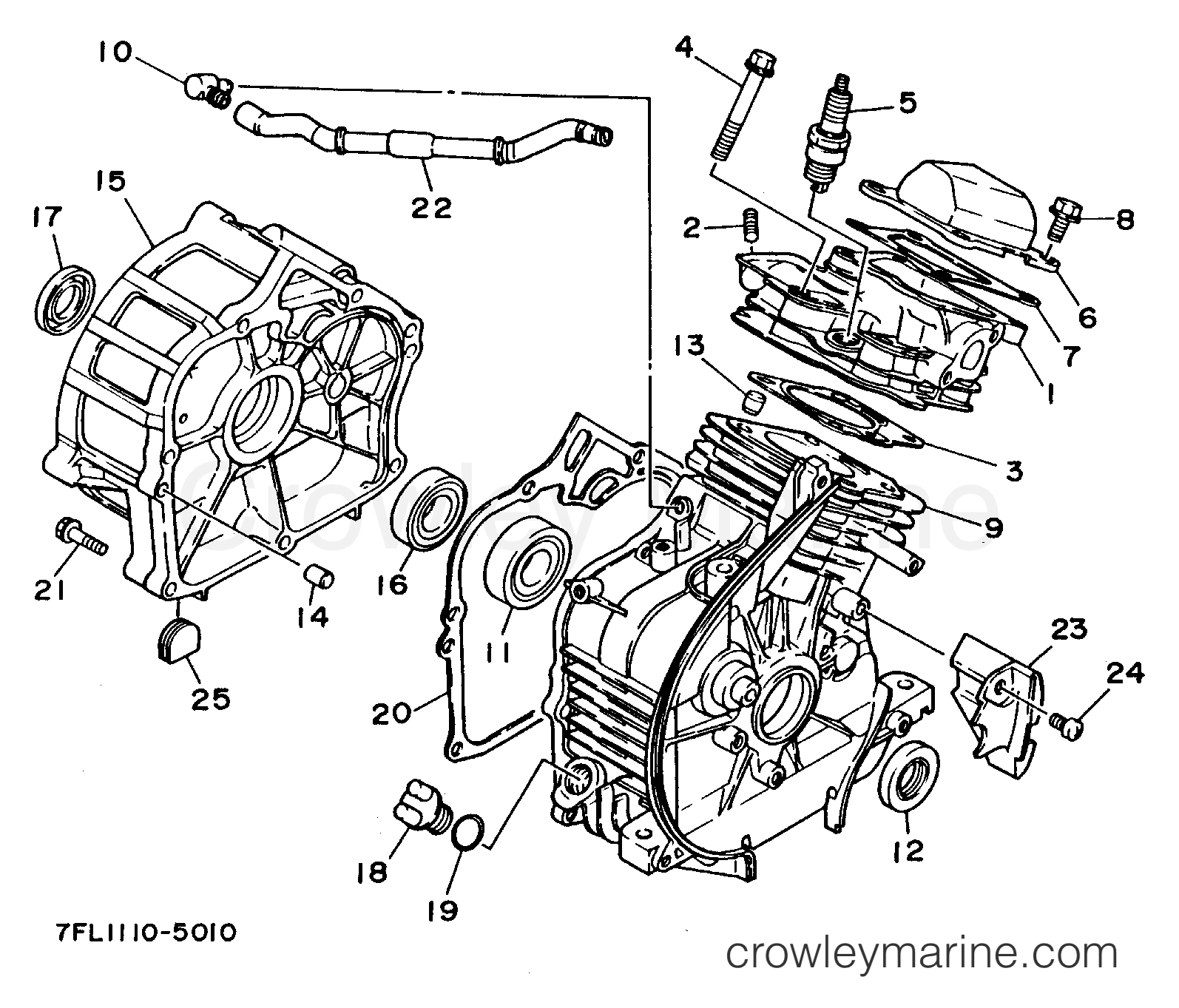 Yamaha Motors EF1000 - CYLINDER - CRANKCASE