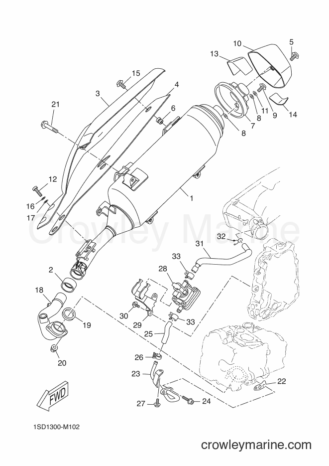 2013 Scooter YP400R - YP400R (1SD1) [030] - EXHAUST