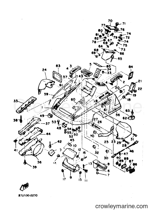 1990 Snowmobile SR540P - SR540P (87U1) [010] - SHROUD