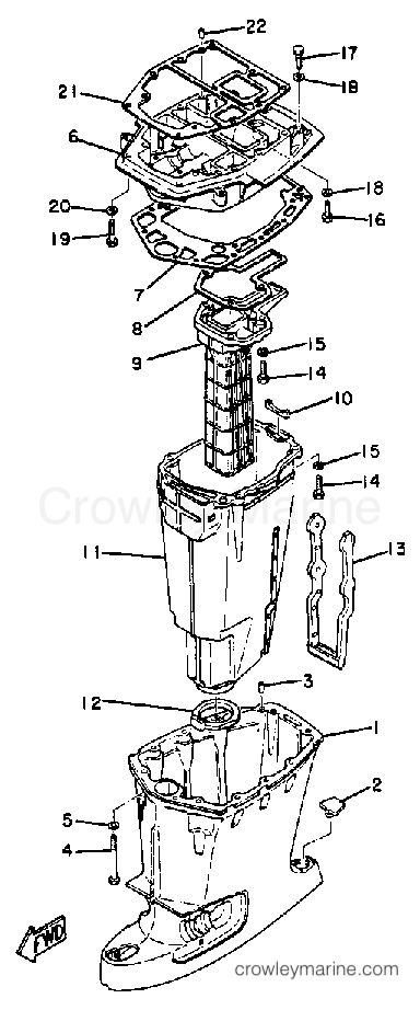 Yamaha Motors 90ETLK - UPPER CASING