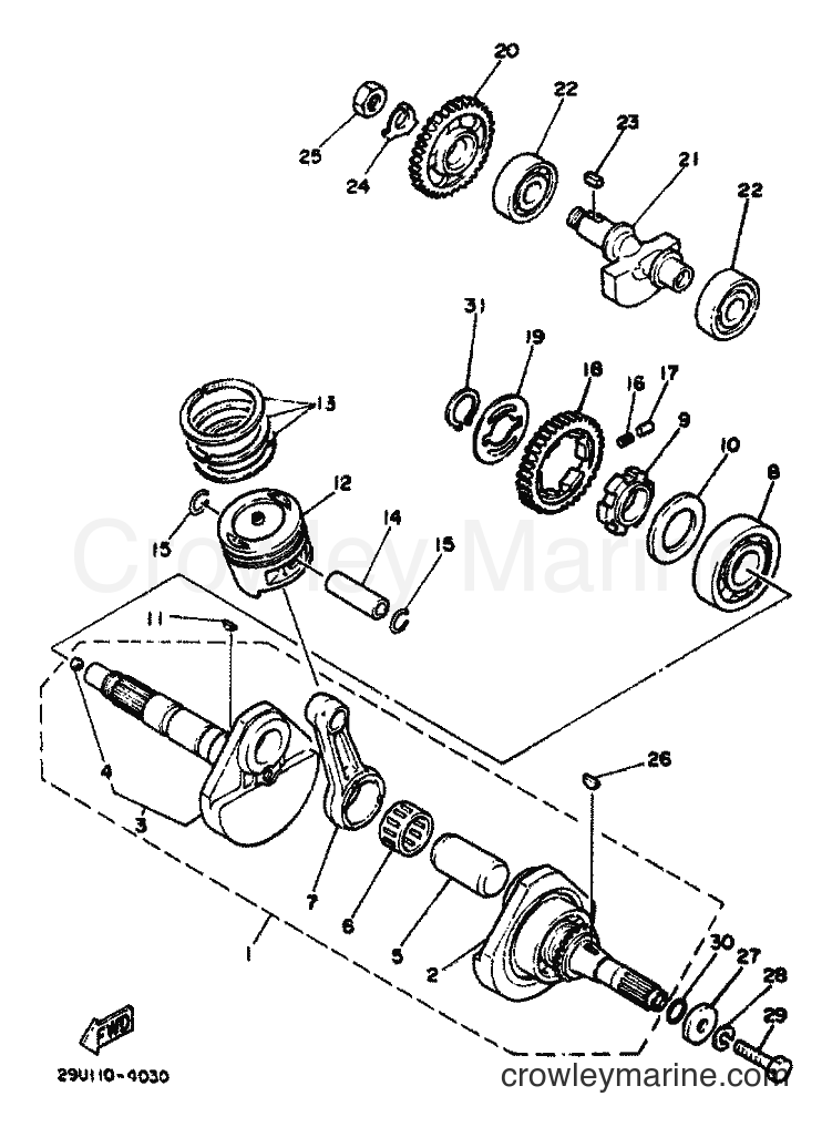 1986 ATV YFM225N - YFM225N (59V) [999] - CRANKSHAFT & PISTON