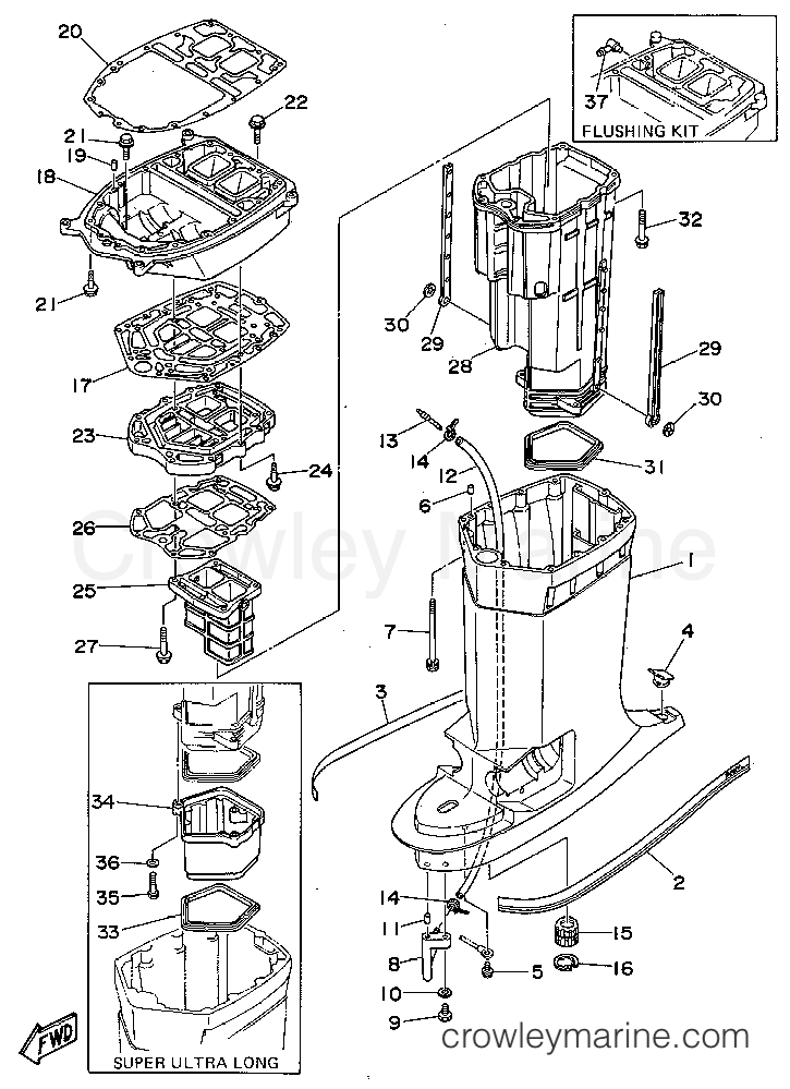 Yamaha Motors L225TURT - UPPER CASING