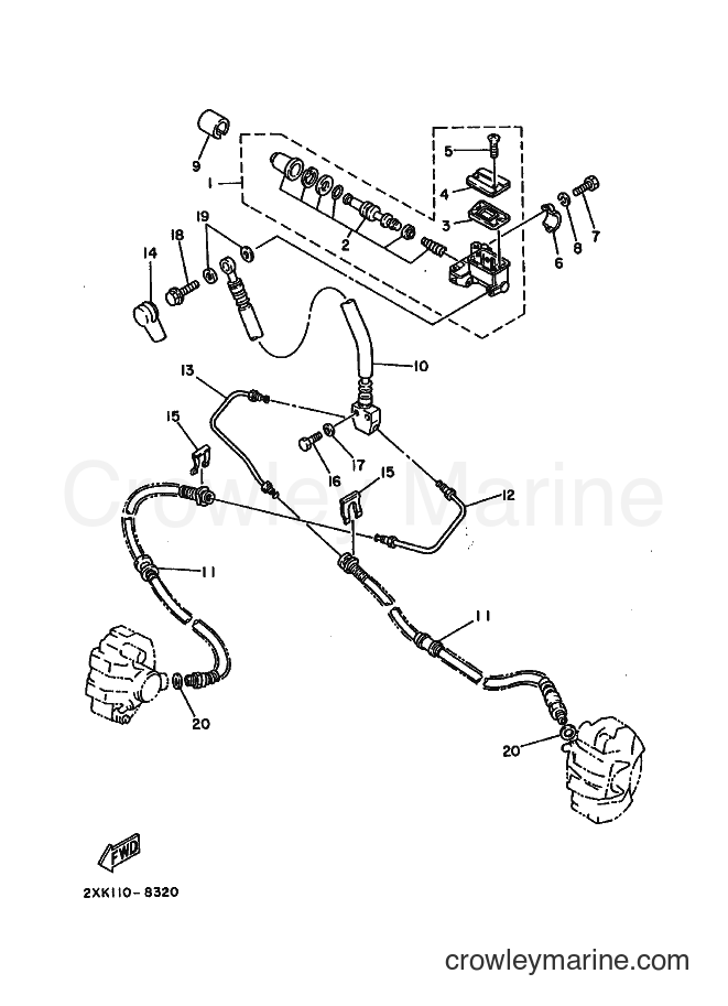 1988 ATV YFM350X - YFM350X (2XK0) [020] - FRONT MASTER CYLINDER