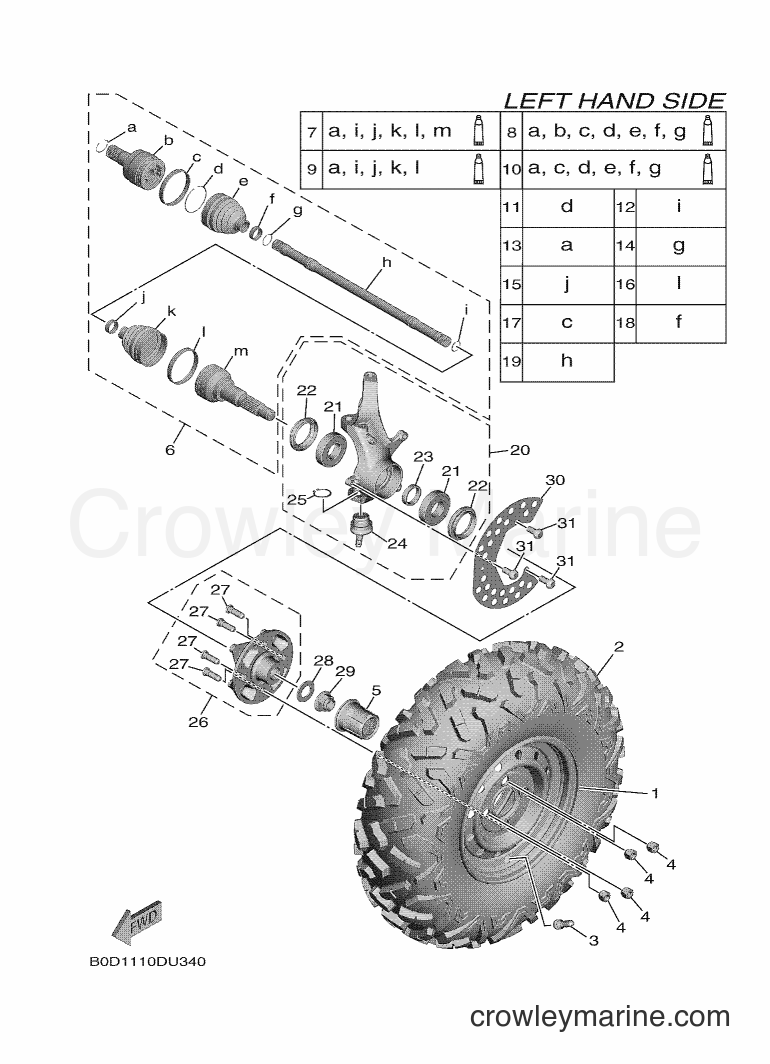 Yamaha Motors YXF850E (BG4E) [010] - FRONT WHEEL