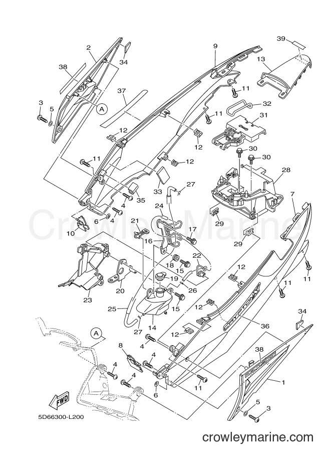 2012 Scooter T135FI - T135FI (5D66) [010] - SIDE COVER