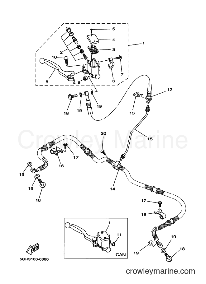 Yamaha Motors YFM400A (5HA3) [010] - FRONT MASTER CYLINDER