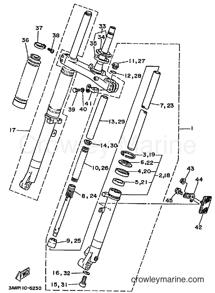 1997 Dirt Bike TW200E - TW200E (3AWV) [010] - FRONT FORK