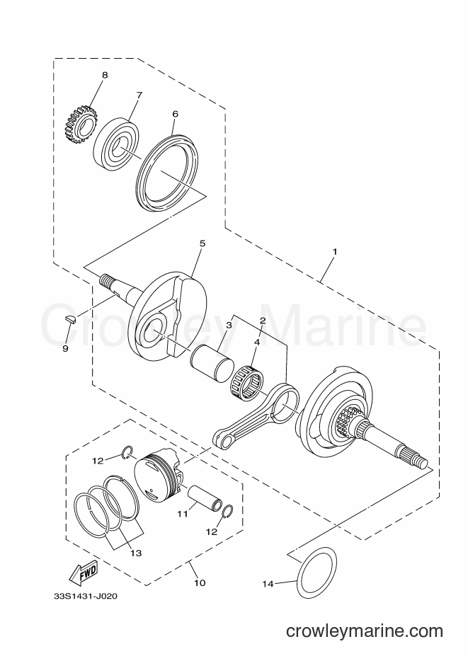 2010 Scooter AL125C - AL125C (33S2) [010] - CRANKSHAFT & PISTON