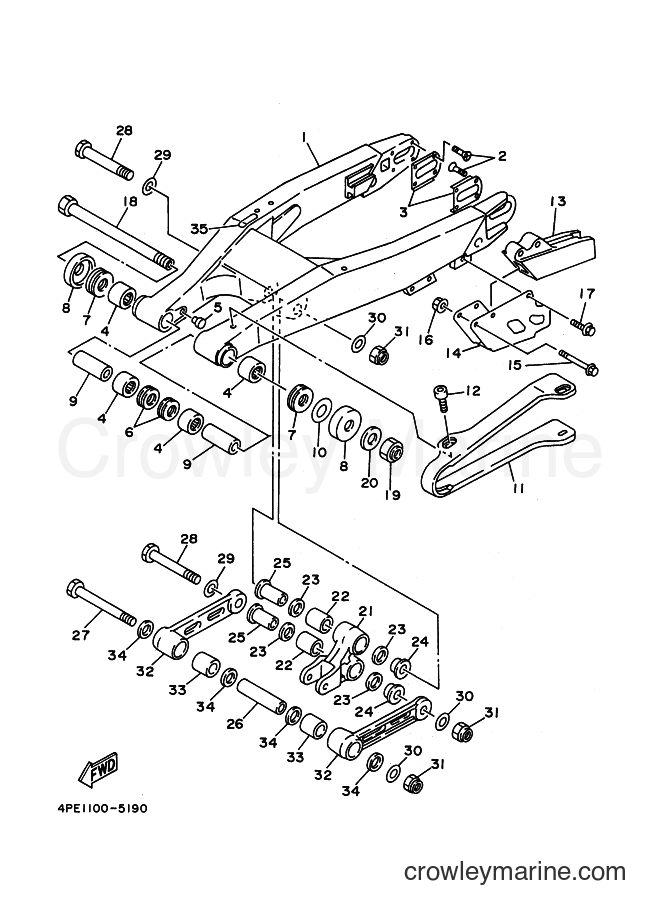 Yamaha Motors YZ125 (4PE1) [999] - REAR ARM