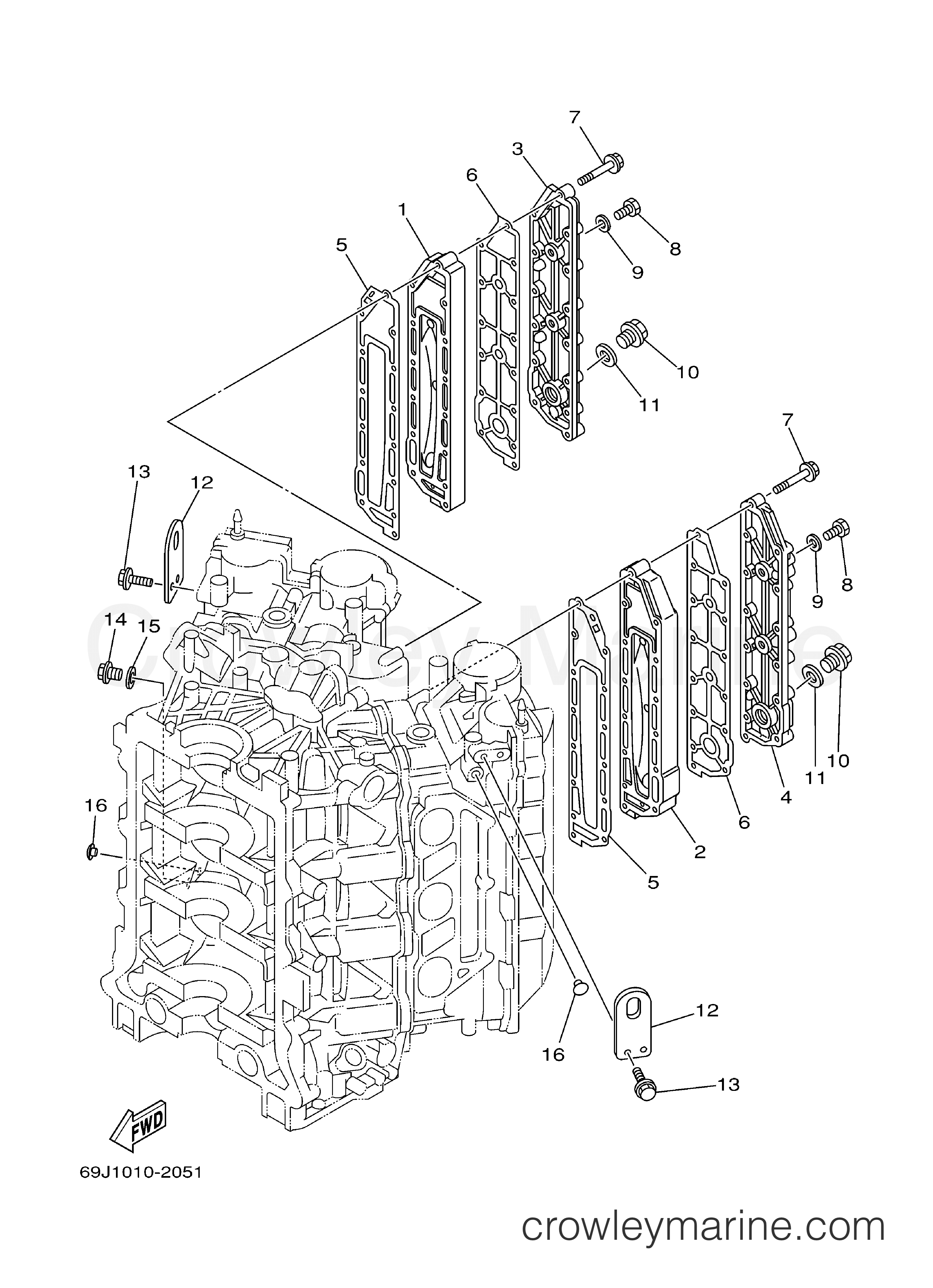 Yamaha Motors F200TXRA - CYLINDER CRANKCASE 3