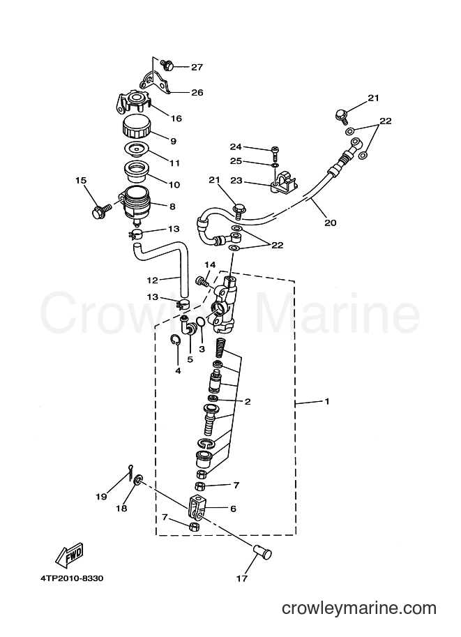 1999 Dirt Bike DT230 - DT230 (4TP3) [010] - REAR MASTER CYLINDER