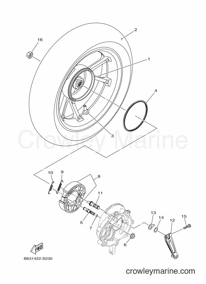 2017 Street Bike GDR155-A - GDR155-A (B633) [010] - REAR WHEEL