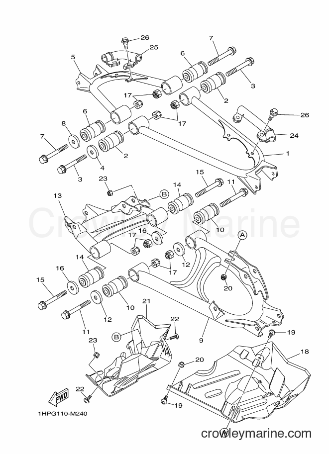 2013 ATV YFM700FWA - YFM700FWA (1ND5) [010] - REAR ARM