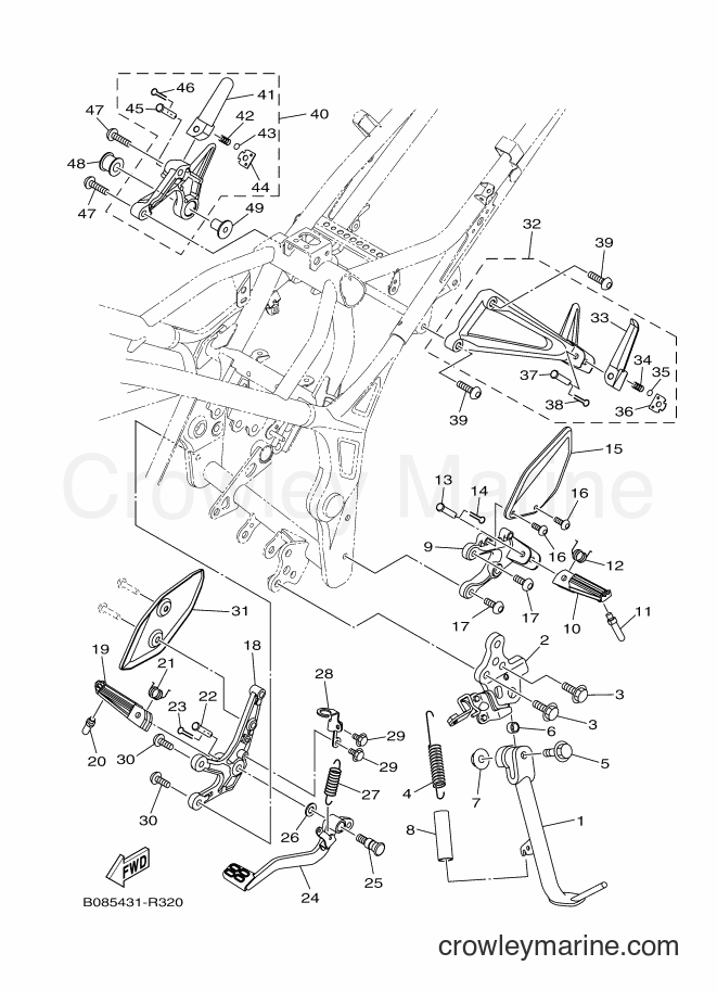 Yamaha Motors MT320 (B051) [010] - STAND & FOOTREST