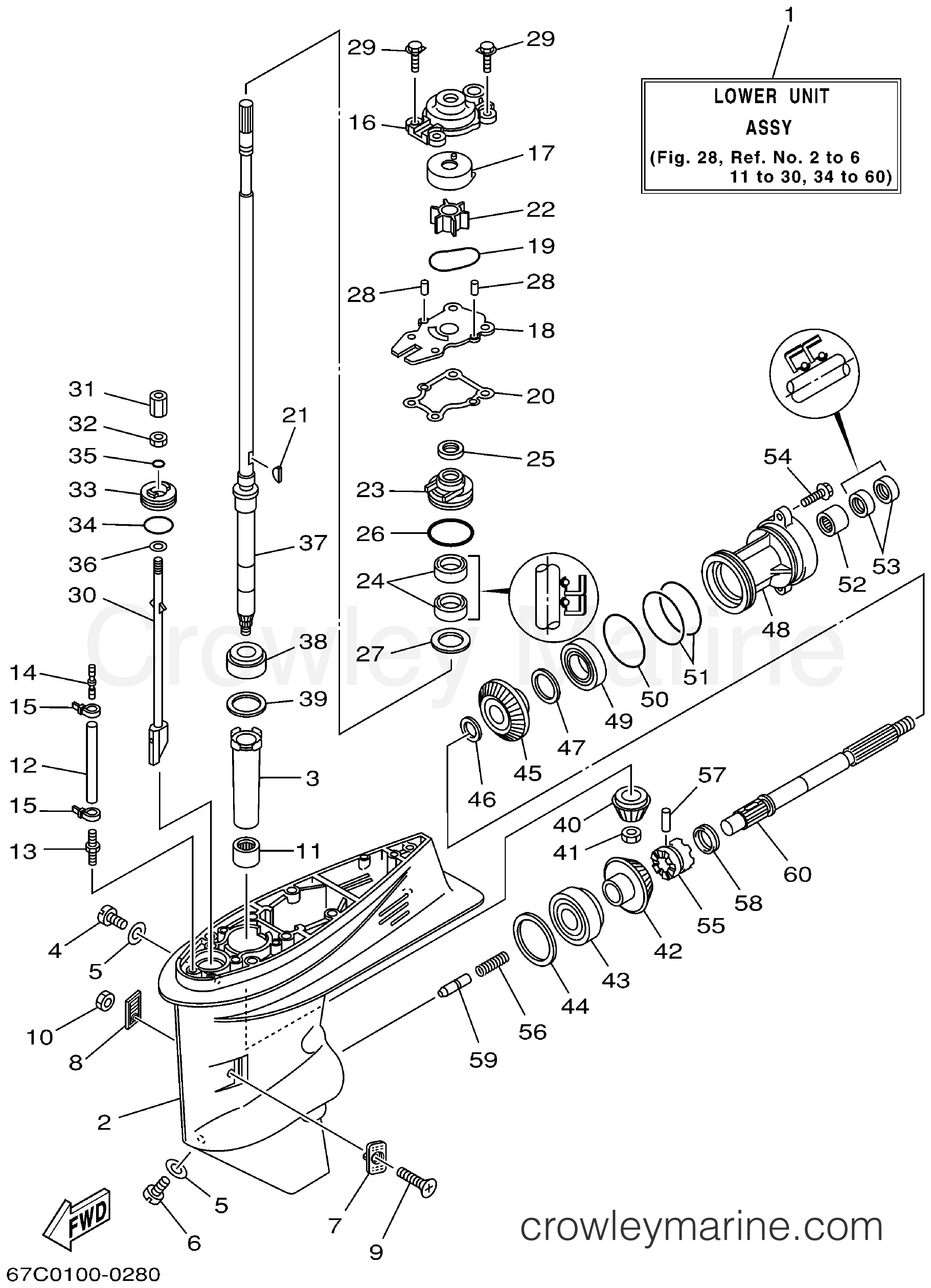 Yamaha Motors F40MSHA - LOWER CASING DRIVE 1