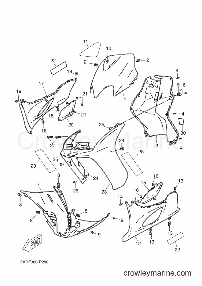 Yamaha Motors CS50 (2ADF) [010] - LEG SHIELD