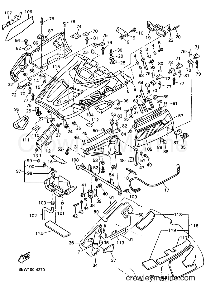 1994 Snowmobile VX750 - VX750 (8BW1) [040] - SHROUD