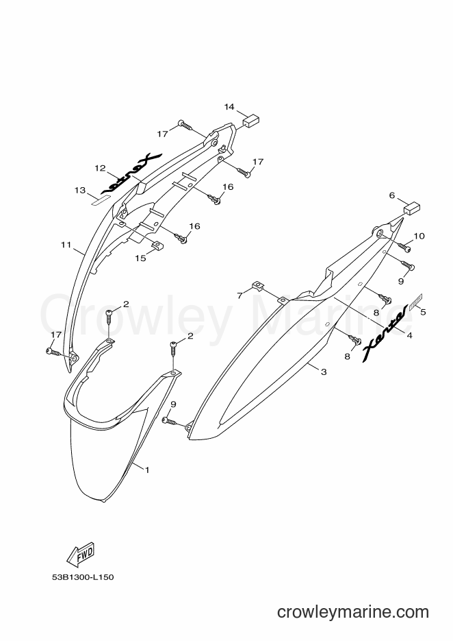 2012 Scooter HW125 - HW125 (53B1) [010] - SIDE COVER