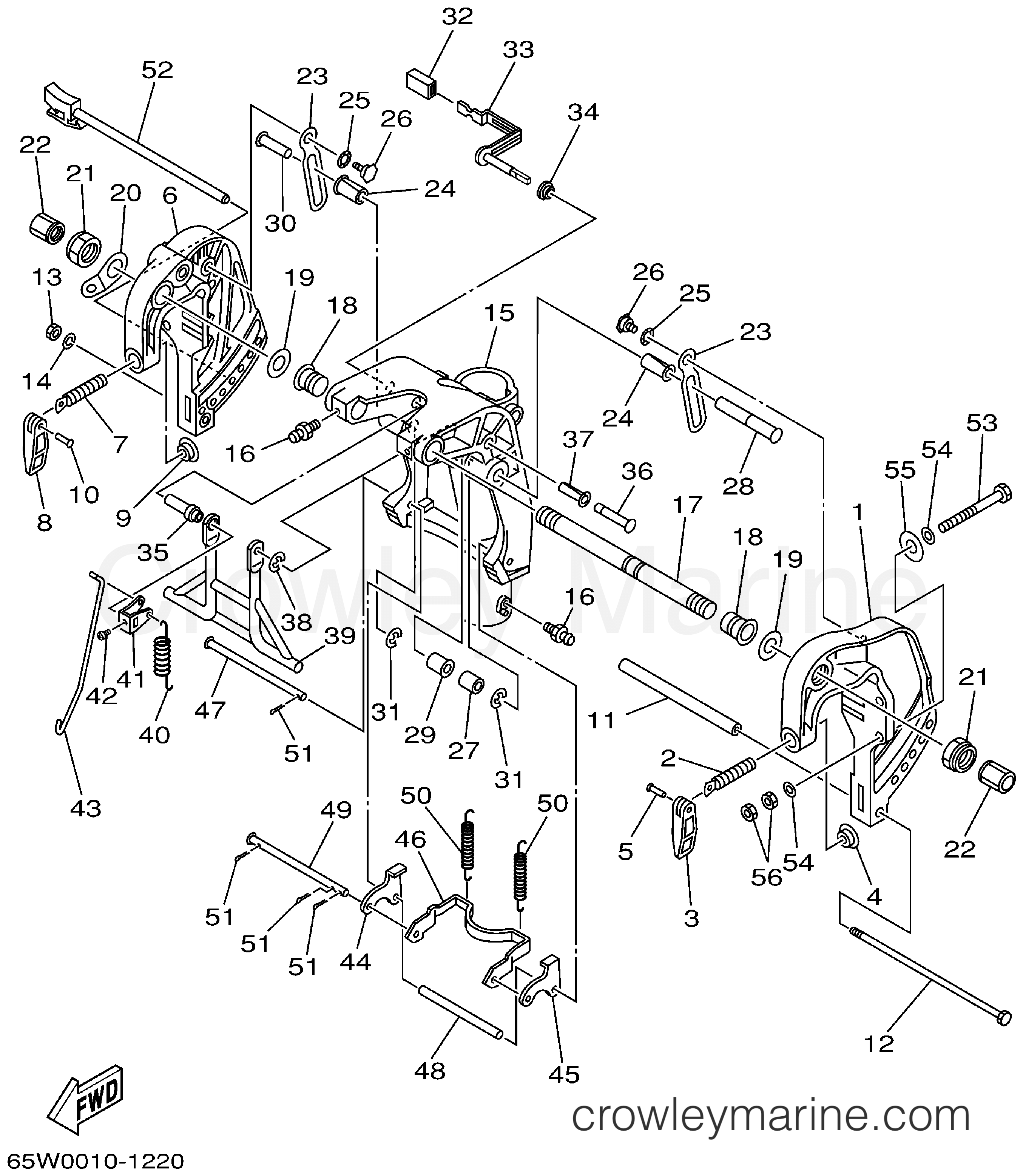 Yamaha Motors F25MLHA - BRACKET 1 FOR MH EH ER