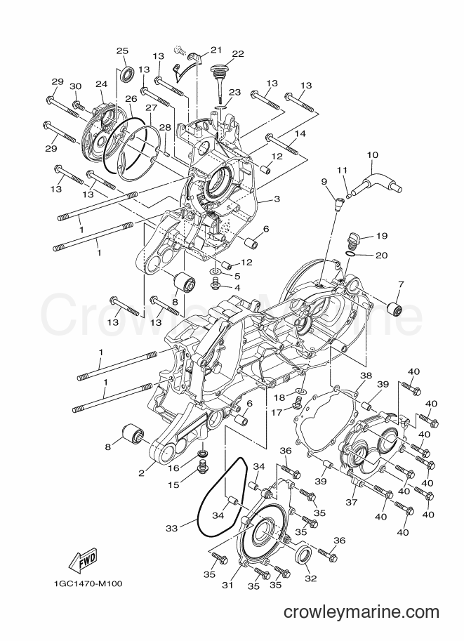 Yamaha Motors XC115F (BL74) [010] - CRANKCASE