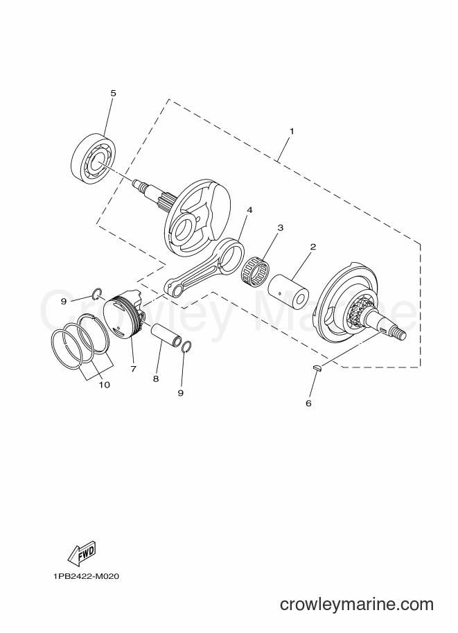 2014 Scooter T115FSEC - T115FSEC (1PB5) [010] - CRANKSHAFT & PISTON