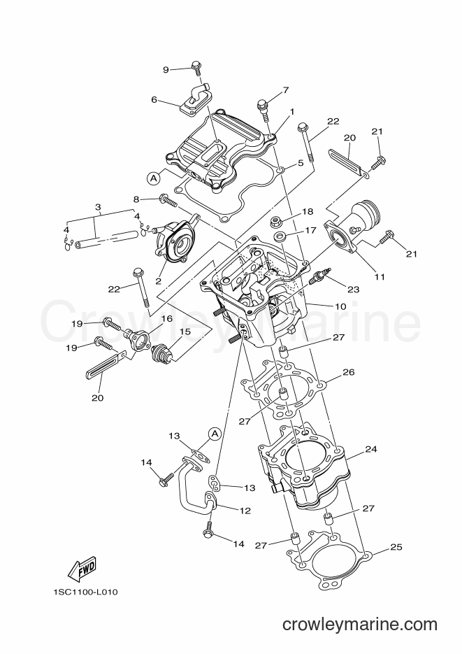 2012 ATV YFM300 - YFM300 (1SC2) [010] - CYLINDER