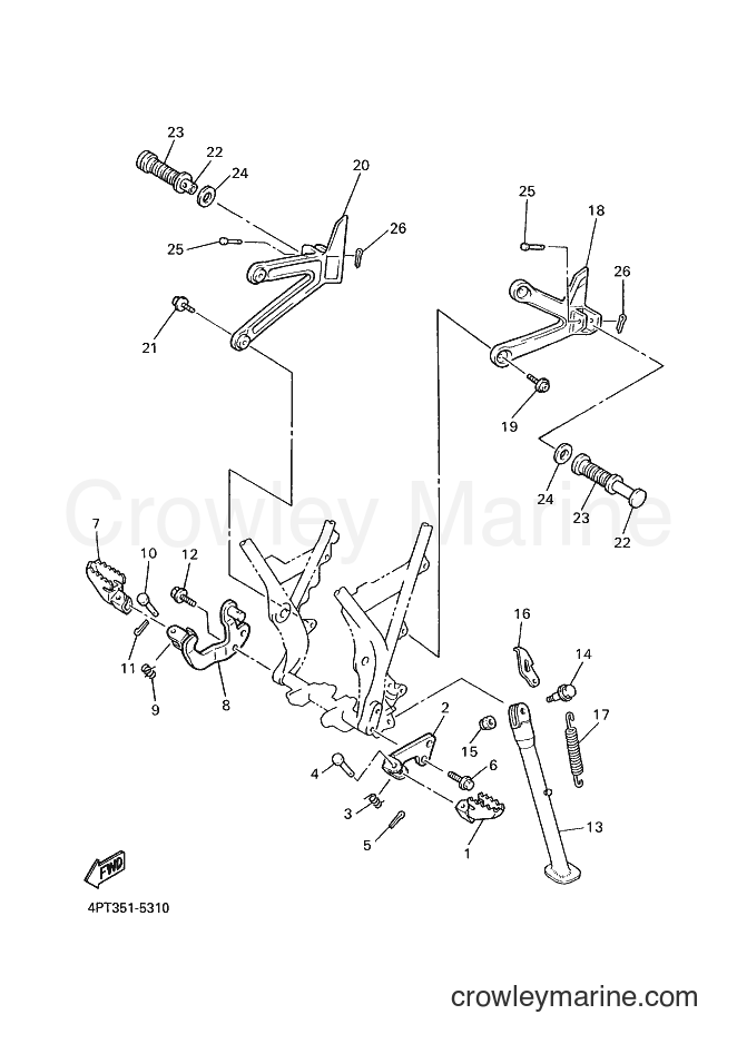 1997 Dirt Bike XT600E - XT600E (4PT5) [080] - STAND & FOOTREST