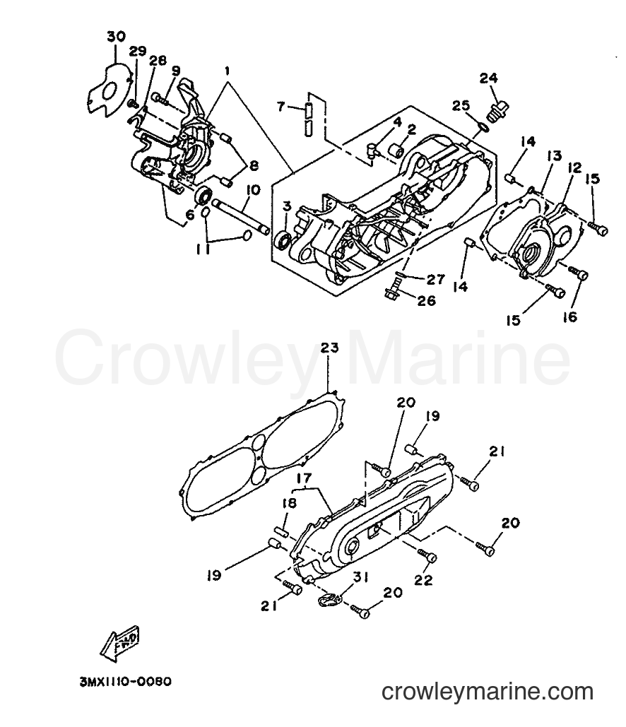 1990 Scooter CW50 - CW50 (3WV1) [999] - CRANKCASE