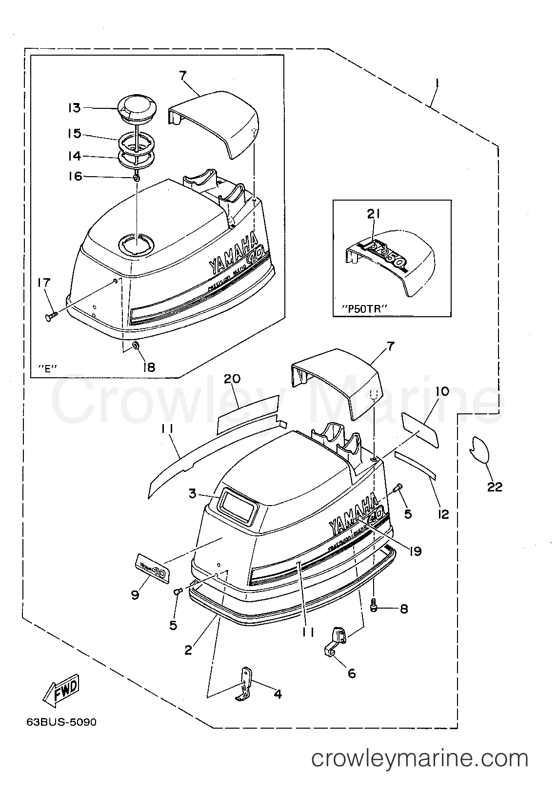 Yamaha Motors 40MJHT - TOP COWLING