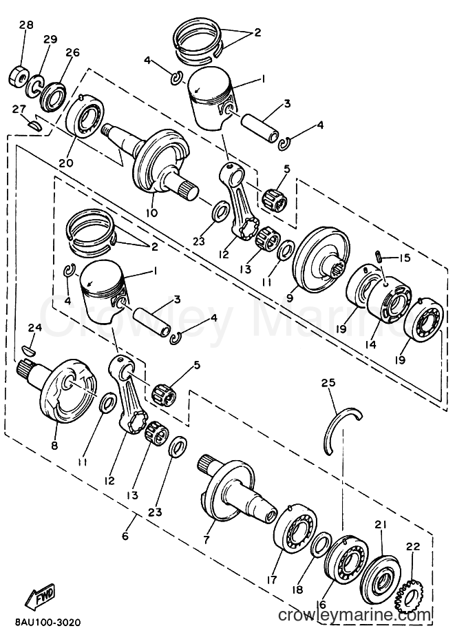 Yamaha Motors VK540E-3 (8AC7) [020] - CRANKSHAFT & PISTON