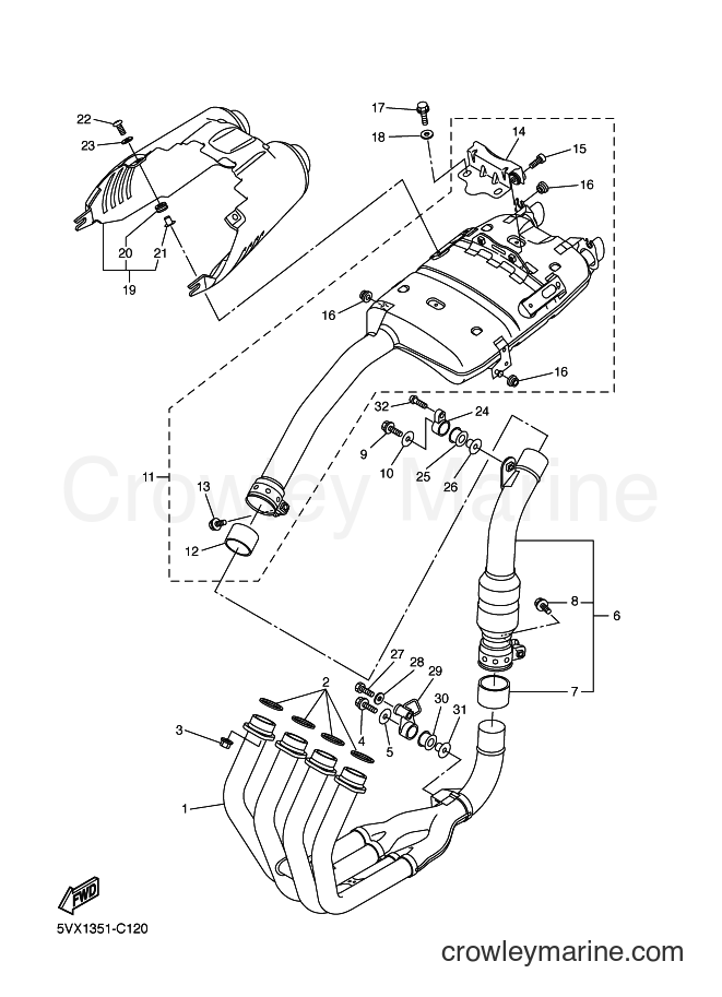 2004 Street Bike FZ6-S - FZ6-S (5VX1) [080] - EXHAUST