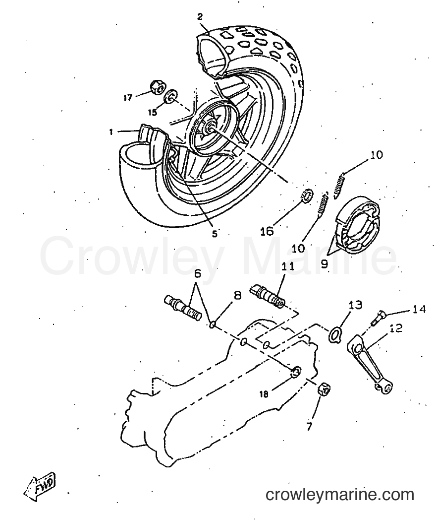 1997 Scooter CW50RSX - CW50RSX (5CD1) [999] - REAR WHEEL