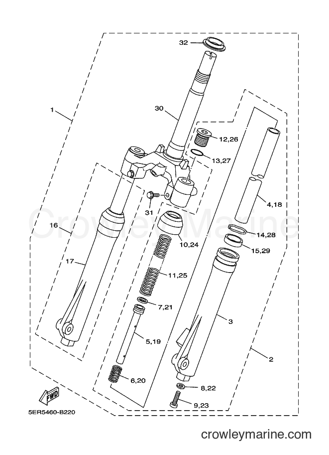 Yamaha Motors T105SE (5ER7) [010] - FRONT FORK