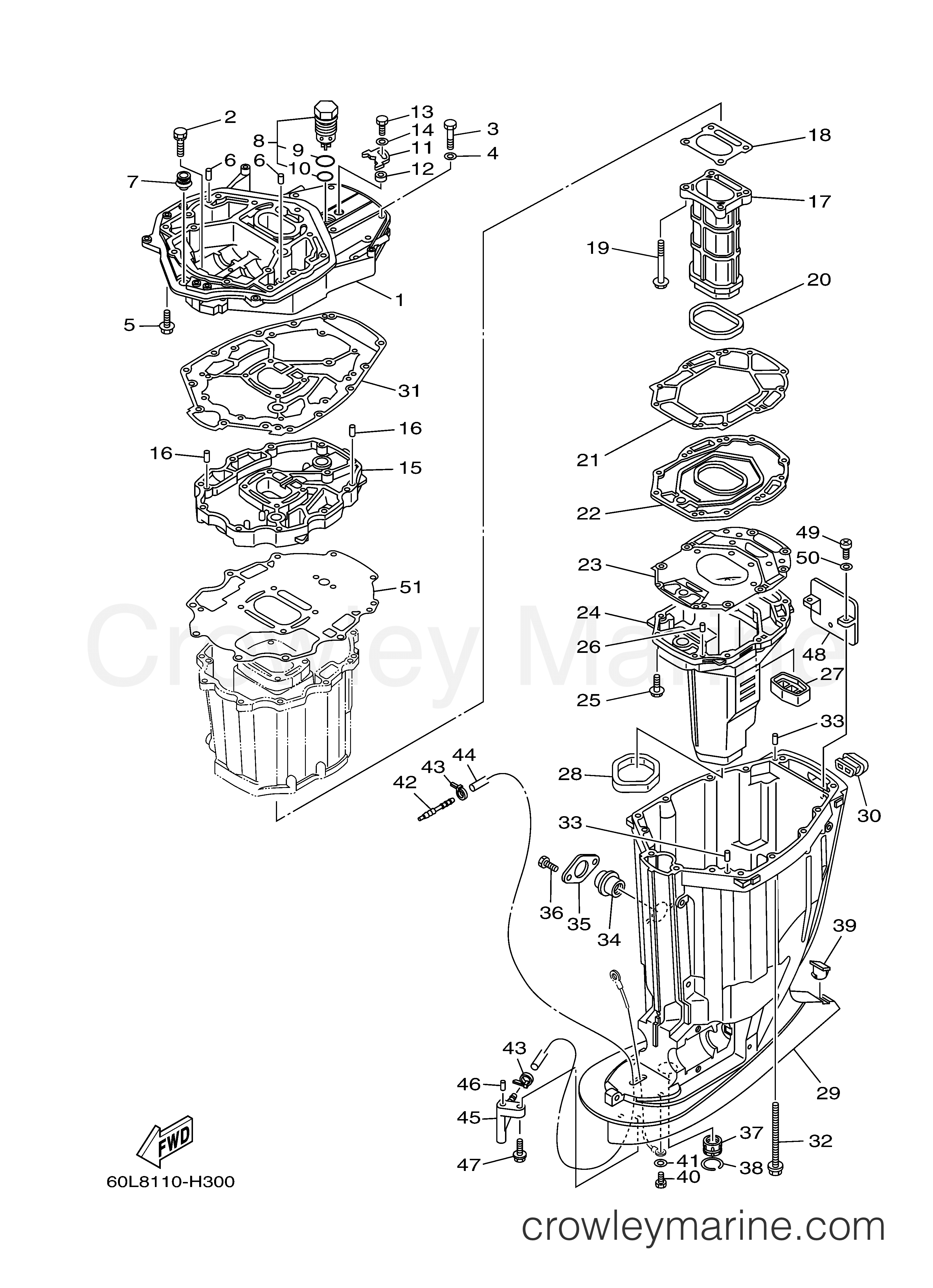 Yamaha Motors LF225TXR - UPPER CASING