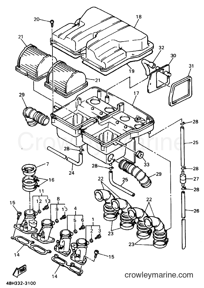 1998 Street Bike GTS1000 - GTS1000 (4BH7) [010] - INTAKE