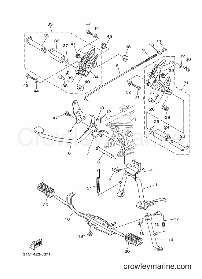 2011 Scooter T115SEC - T115SEC (31C6) [010] - STAND & FOOTREST