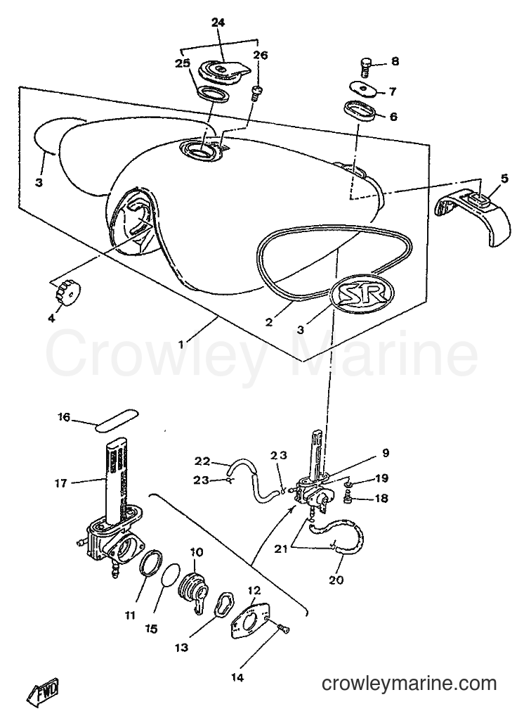 Yamaha Motors SR250 (21L2) [99B] - FUEL TANK